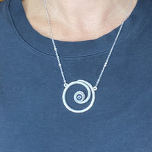 Load image into Gallery viewer, Spiral Galaxy Silver and Labradorite Pendant