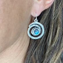 Load image into Gallery viewer, Spiral Galaxy Silver and Labradorite Earrings