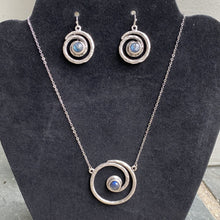 Load image into Gallery viewer, Spiral Galaxy Silver and Labradorite Earrings
