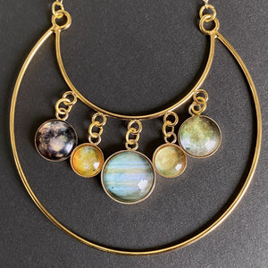 Jupiter & Galilean Moons Gold Necklace