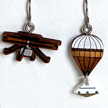 Load image into Gallery viewer, Original Mars Ingenuity Helicopter + Parachute with Capsule Earrings