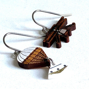 Original Mars Ingenuity Helicopter + Parachute with Capsule Earrings
