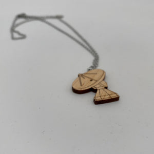 Radio Telescope Wood Necklace
