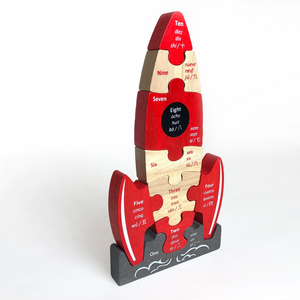 Rocket Multilingual Counting Wooden Puzzle