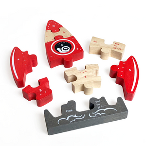 Rocket Multilingual Counting Wooden Puzzle