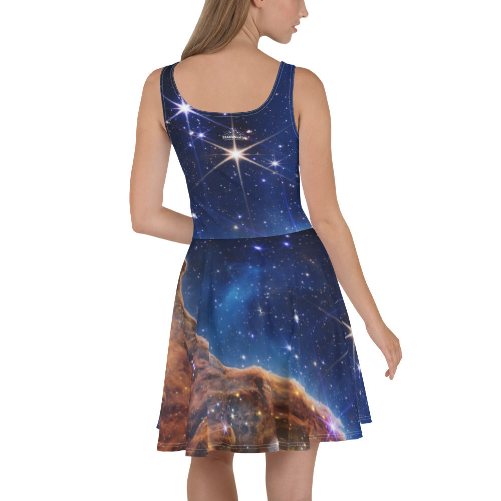 nebula mini dress JWST Cosmic Cliffs NGC 3324 Carina Nebula Skater Dress 2XL