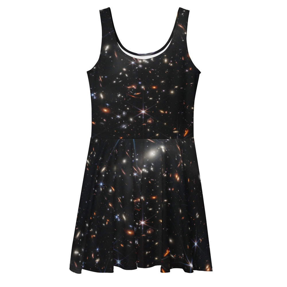 skater dress galaxy Women's Space Galaxy Space Ship Planets Angel Statues Skater Dress Alternative