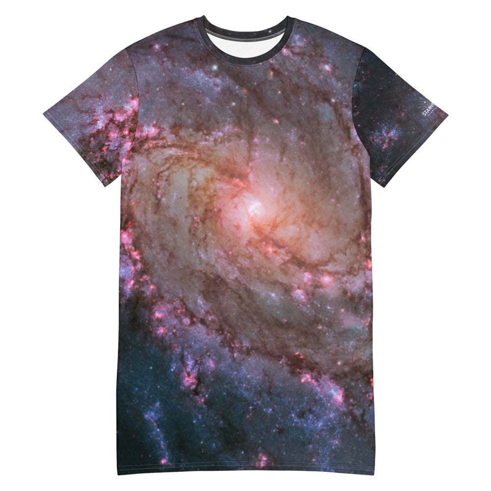 M83 Spiral Galaxy T-Shirt Dress