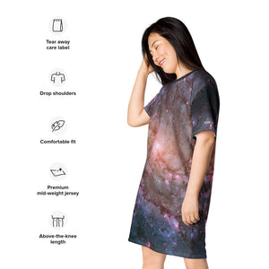 M83 Spiral Galaxy T-Shirt Dress