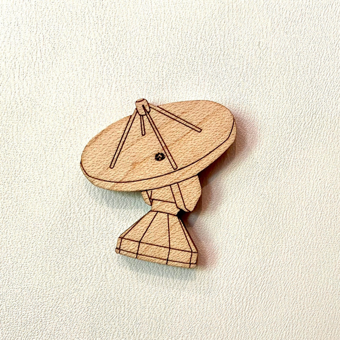 Radio Telescope Wooden Laser Cut Brooch