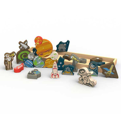 Space A to Z Wooden Puzzle & Playset