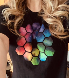 JWST Rainbow Nebula Mirror T-Shirt