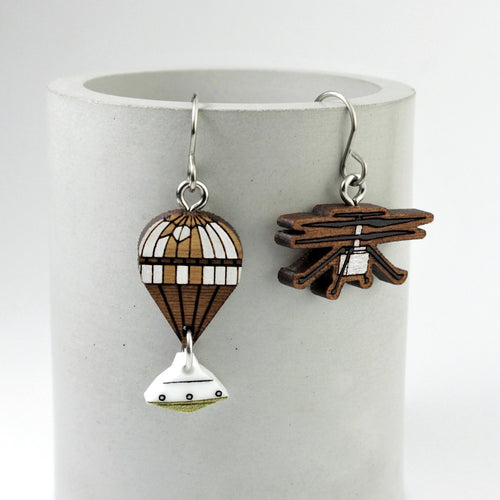 *Special Edition* Mars Ingenuity Helicopter + Parachute with Capsule Earrings