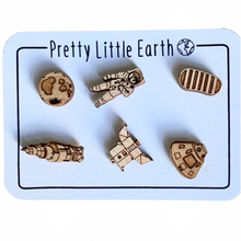 Load image into Gallery viewer, Apollo Mission Wood Post Earrings Set