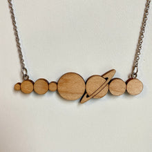 Load image into Gallery viewer, Solar System Planets Silhouette Wood Necklace