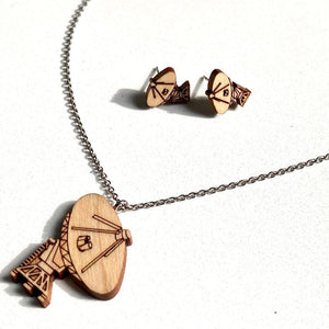 VLA Radio Telescope Wood Necklace