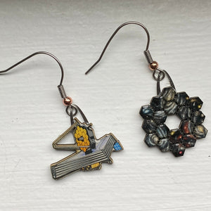 JWST and Cosmic Mirror Upcycled Paper Earrings