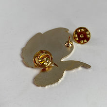Load image into Gallery viewer, Rear of the Rose Galaxies pin showing two gold clutch backs 