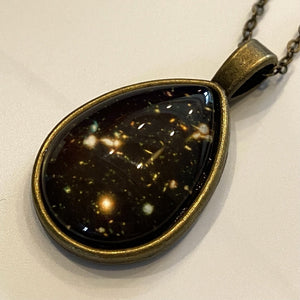 Hubble Deep Field Teardrop Pendant Necklace