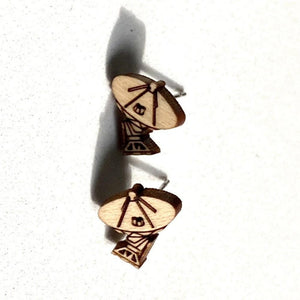 VLA Radio Telescope Wood Earrings