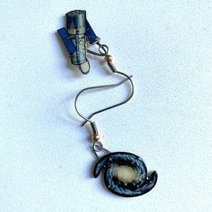 Hubble Space Telescope + Galaxy Upcycled Paper Earrings