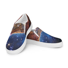 Load image into Gallery viewer, JWST Cosmic Cliffs Carina Nebula Canvas Slip-On Shoes (Men&#39;s Sizing)
