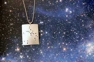 Zodiac Constellation Pinhole Sterling Silver Necklace