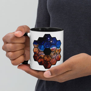 JWST Mirror Cosmic Cliffs Carina Nebula Mug with Color Inside