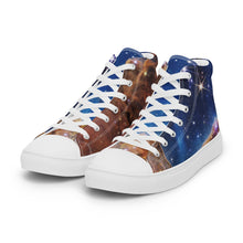 Load image into Gallery viewer, JWST Cosmic Cliffs Carina Nebula High Top Canvas Sneakers (Women&#39;s Sizing)