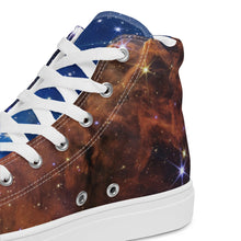 Load image into Gallery viewer, JWST Cosmic Cliffs Carina Nebula High Top Canvas Sneakers (Women&#39;s Sizing)