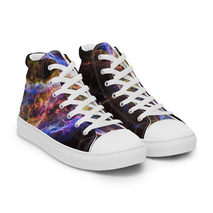 Cosmic Veil Nebula High Top Canvas Sneakers (Women's Sizing)